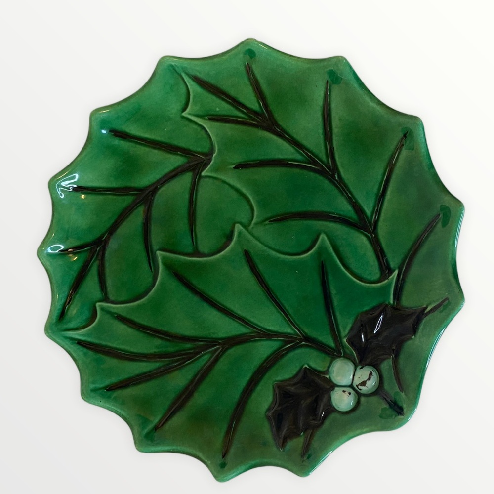 VTG Holland Mold Green/black Christmas Holly Berry
